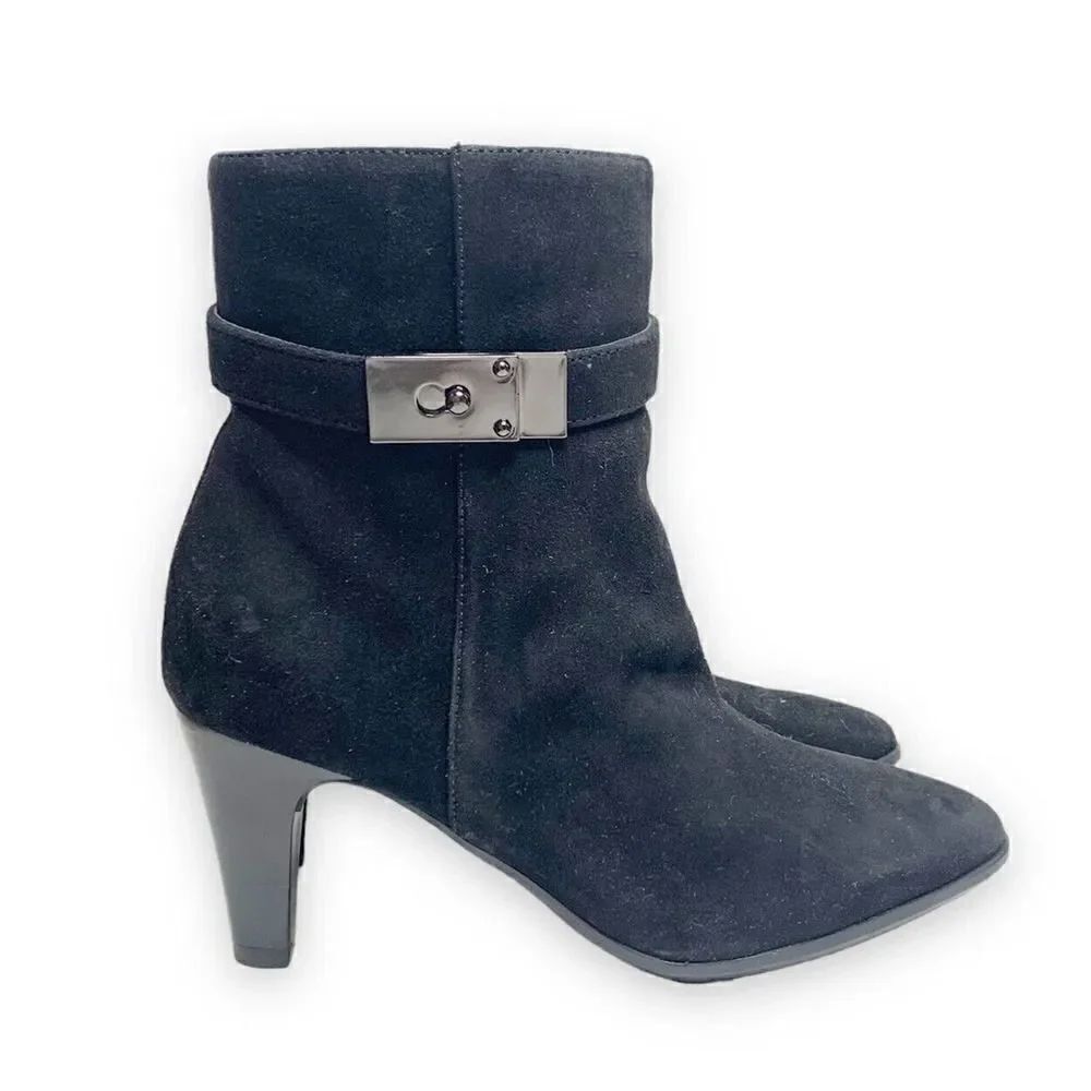 Aquatalia 'Danele' Weatherproof Almond Toe Suede Boot Black Women’s Size 7 (M16)